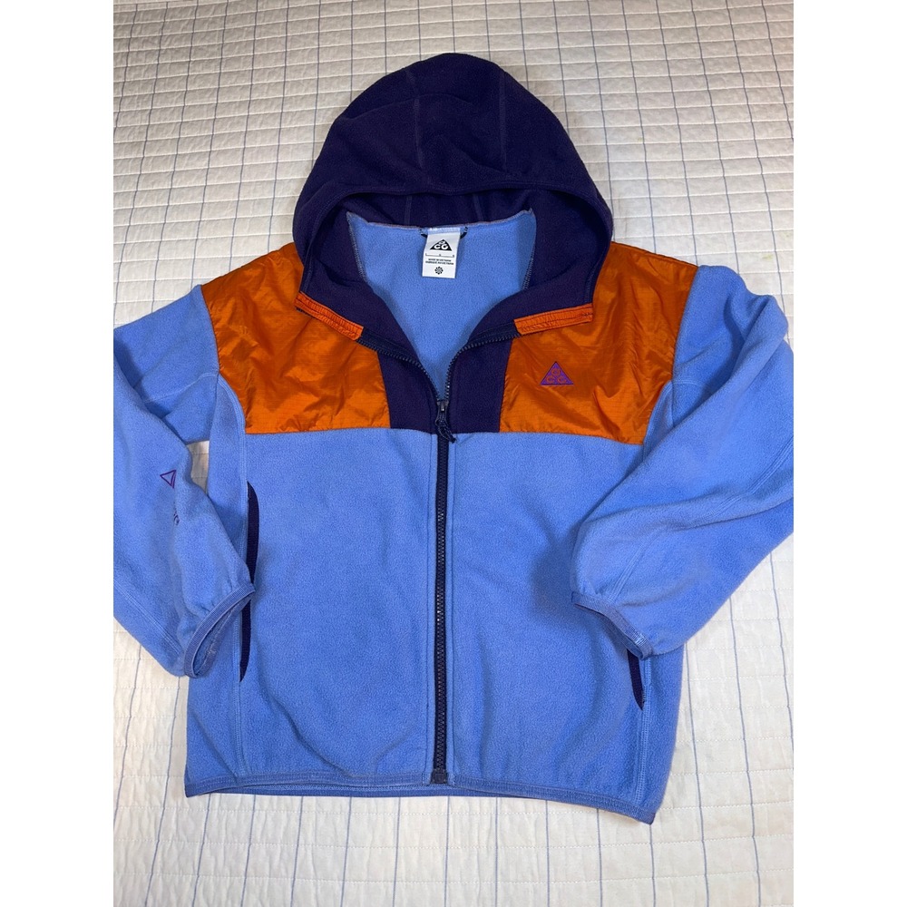 Nike ACG Kids Polartec Wolf Tree Full-Zip Hoodie Blue Orange FD5955-450 Large